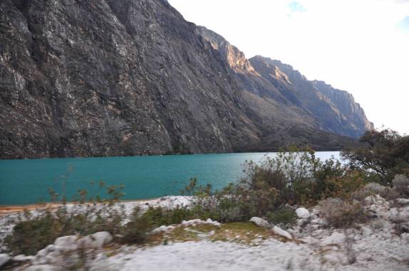 A laguna llanganuco, último dia do trekking Santa Cruz, na Cordillera Blanca, região de Huaraz - Peru